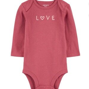 Carter's RED LOVE Long Sleeve Bodysuit. 24m